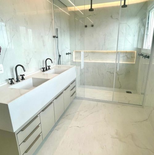 Lavatório em Quartzo Branco